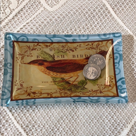 ‘English Bird’ Trinket Dish and Glass Lovebirds - Picture 4 of 6